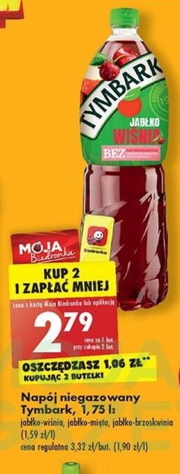 Biedronka Tymbark Napój niegazowany 1,75 L oferta