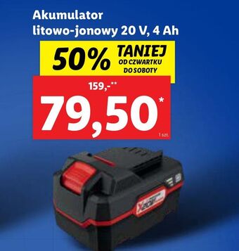 Lidl Akumulator litowo-jonowy 20v 4ah parkside oferta