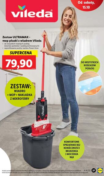 Lidl Zestaw mop ultramax wiadro + wkład vileda oferta