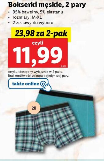 Lidl Bokserki męskie rozm. m-xl oferta