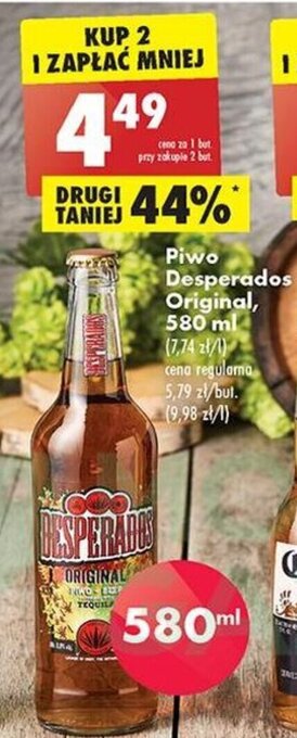 Biedronka Desperados Piwo Original 580 ml oferta
