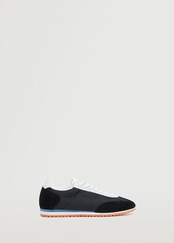 MANGO Buty sportowe ze skórzanymi wstawkami oferta