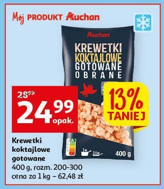 Auchan Krewetki koktajlowe gotowane obrane auchan różnorodne (logo czerwone) oferta