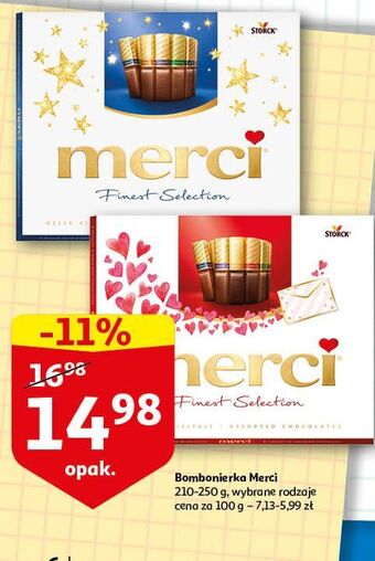 Auchan Bombonierka czerwona storck merci oferta