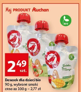 Auchan Deserek dla dzieci jabłko brzoskwinia banan auchan baby oferta