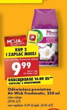 Biedronka Wkład księżycowa lilia otulona satyną air wick freshmatic oferta