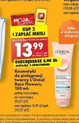 Biedronka Peeling oczyszczający do skóry normalnej i mieszanej l'oreal rare flowers oferta