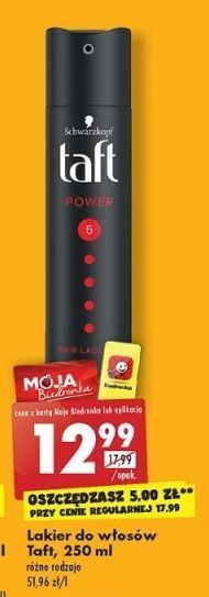 Biedronka Lakier do włosów taft power oferta
