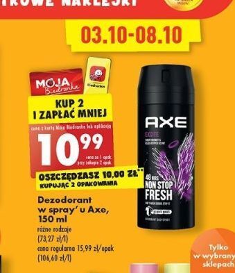 Biedronka Dezodorant axe excite oferta