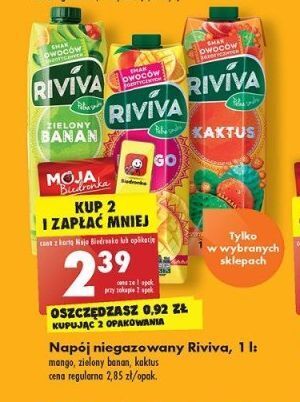 Biedronka Napój zielony banan riviva oferta