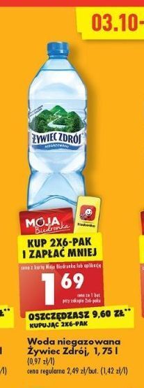 Biedronka Woda niegazowana żywiec zdrój oferta