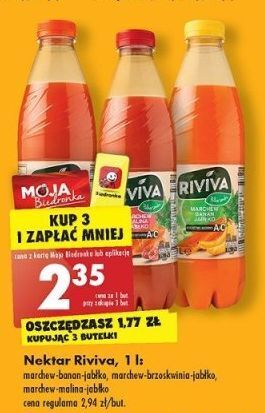Biedronka Nektar marchew-banan-jabłko riviva oferta