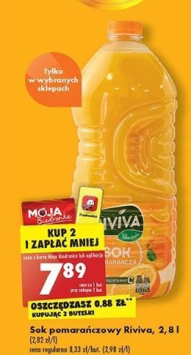 Biedronka Sok pomarańczowy riviva oferta