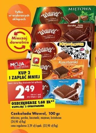 Biedronka Czekolada mleczna wawel mleczny oferta