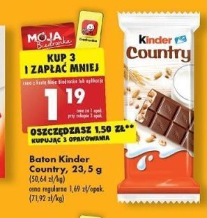 Biedronka Baton kinder country oferta