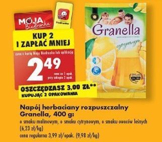 Biedronka Napój herbaciany cytrynowy granella oferta