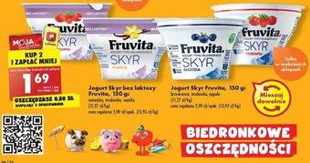 Biedronka Jogurt wanilia bez laktozy fruvita skyr oferta