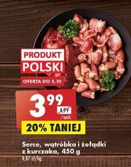 Biedronka Serce wątróbka i żołądki z kurczaka oferta