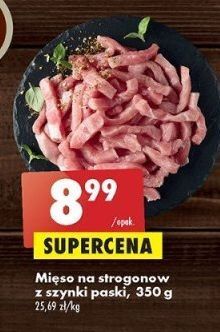 Biedronka Mięso na strogonow z szynki paski oferta