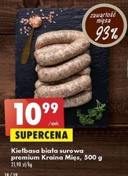 Biedronka Kiełbasa biała surowa kraina mięs oferta