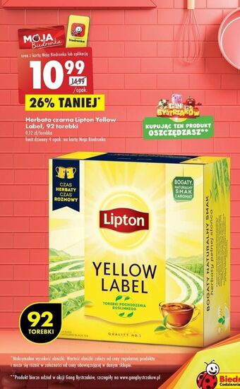 Biedronka Herbata lipton yellow label tea oferta