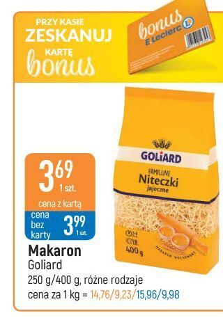 E.Leclerc Makaron familijne niteczki goliard oferta