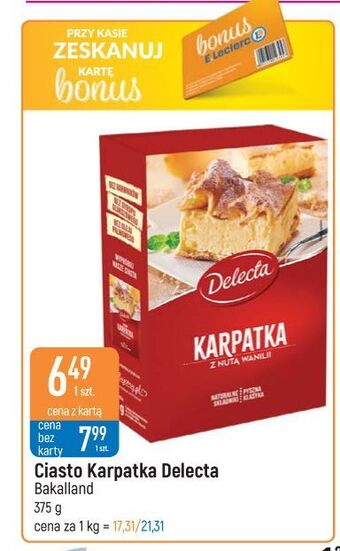 E.Leclerc Ciasto karpatka z nutą waniliową delecta oferta
