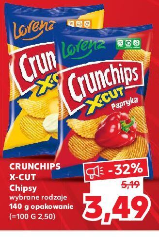 Kaufland Chipsy ser-cebula crunchips x-cut oferta