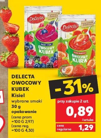 Kaufland Kisiel owoce leśne z kawałkami owoców delecta owocowy kubek oferta