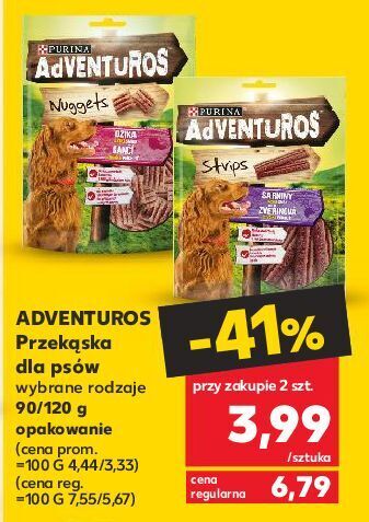 Kaufland Strips o smaku sarniny purina adventuros oferta