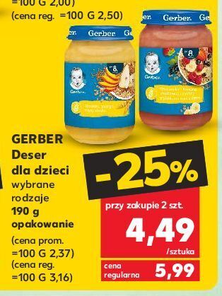 Kaufland Owsianka banany truskawki i maliny z płatkami owsianymi gerber oferta