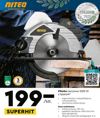 Biedronka NIteo pilarka tarczowa 1200W z laserem oferta