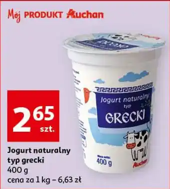 Auchan Typ grecki jogurt naturalny 400 g oferta