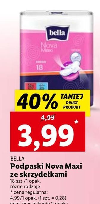 Lidl Podpaski bella nova maxi oferta