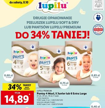 Lidl Pieluchomajtki 4 maxi lupilu pants premium oferta