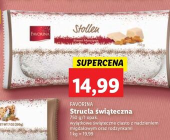 Lidl Strucla świąteczna migdałowa z rodzynkami favorina oferta