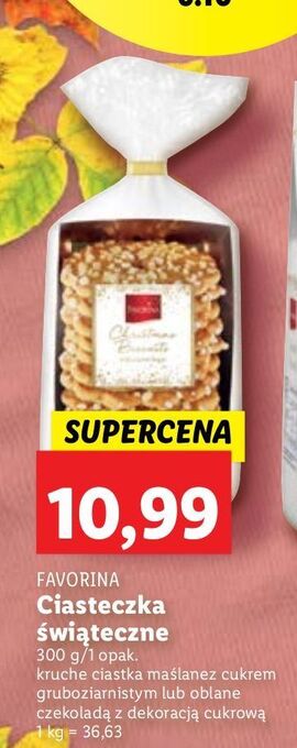 Lidl Ciastka kruche maślane z cukrem gruboziarnistym favorina oferta