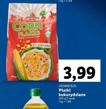 Lidl Płatki kukurydziane crownfield corn flakes oferta