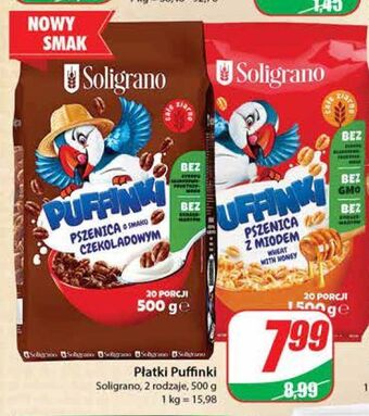 Dino Płatki pszenica z miodem puffinki soligrano oferta