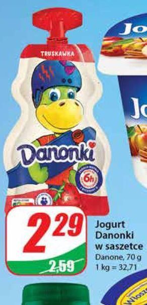 Dino Jogurt w saszetce truskawka danone danonki oferta