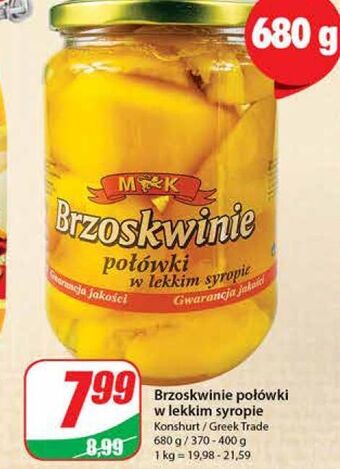 Dino Brzoskwinie połówki w lekkim syropie m&k oferta