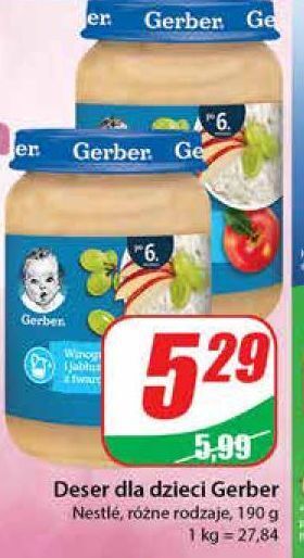 Dino Deserek winogrona i jabłuszka z twarożkiem gerber oferta