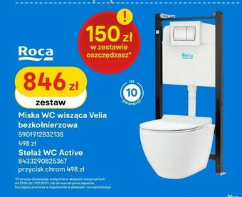 Castorama Miska WC wisząca Velia bezkołnierzowa + Stelaż WC Active oferta