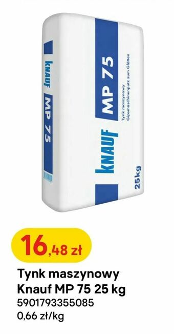 Castorama Tynk maszynowy Knauf MP 75 25 kg oferta