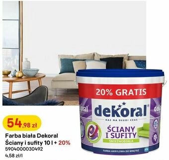 Castorama Farba biała Dekoral Ściany i sufity 10 l + 20% oferta