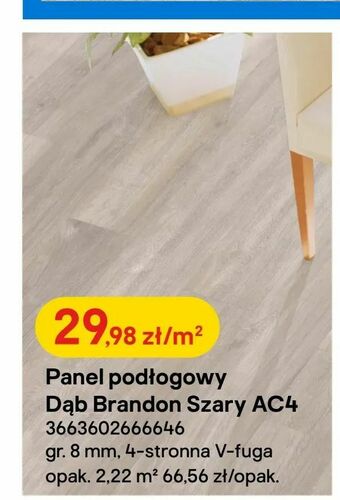 Castorama Panel podłogowy Dąb Brandon Szary AC4 oferta