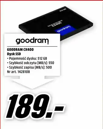 Media Markt GOODRAM CX400 Dysk SSD oferta