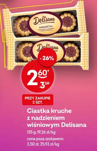 Żabka Delisana Ciastka kruche z nadizeniem wiśniowym 135 g oferta