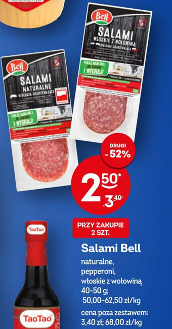 Żabka Salami Bell naturalne, pepperoni, włoskie z wołowiną 40-50 g oferta