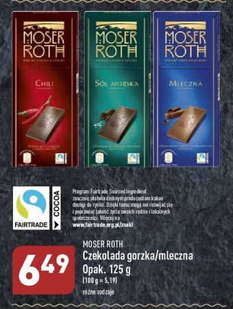 ALDI Czekolada gorzka chili moser roth oferta
